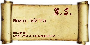 Mezei Sára névjegykártya